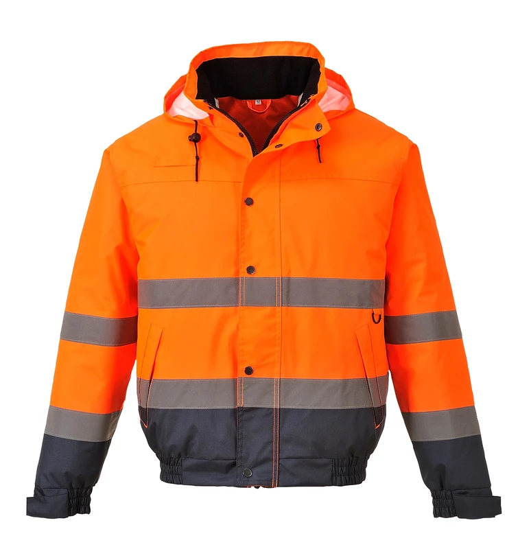 Portwest Hi-Vis Two Tone Bomber Jacket, Size: S, Colour: Orange/Navy, S266ONRS