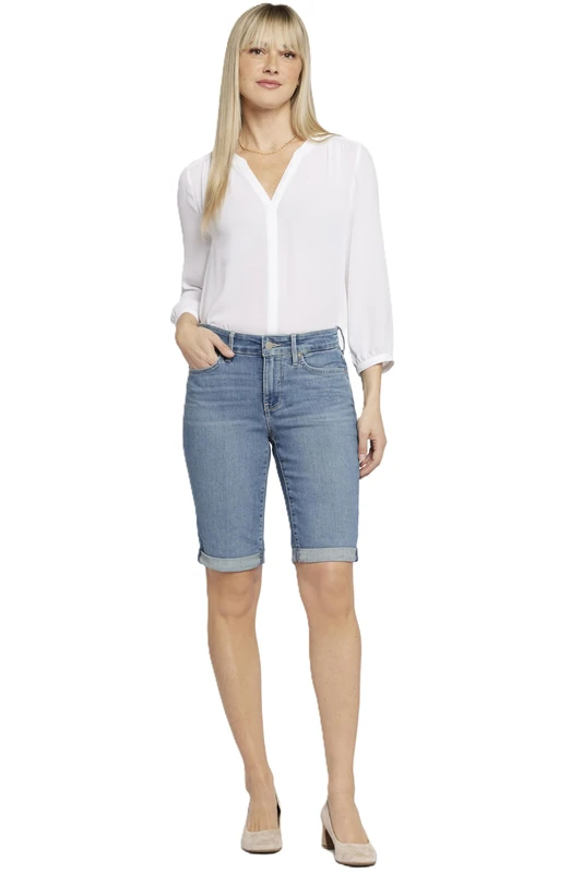 NYDJ Women's Briella Shorts in Stretch Indigo Denim, Heyburn, 10