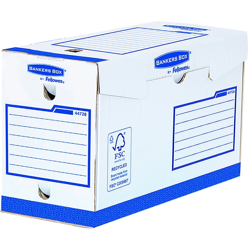 BANKERS BOX 20 Heavy Duty A4+ Transfer Box Files - Cardboard Transfer Boxes for A4+ Folders Paperwork - W14.4 x H24.4 x D33.3cm - Pack of 20 - Blue