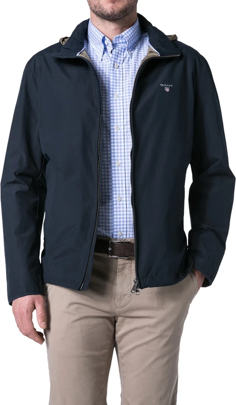 GANT Men's Midlength Long Sleeve Jacket, Blue (Navy),Medium