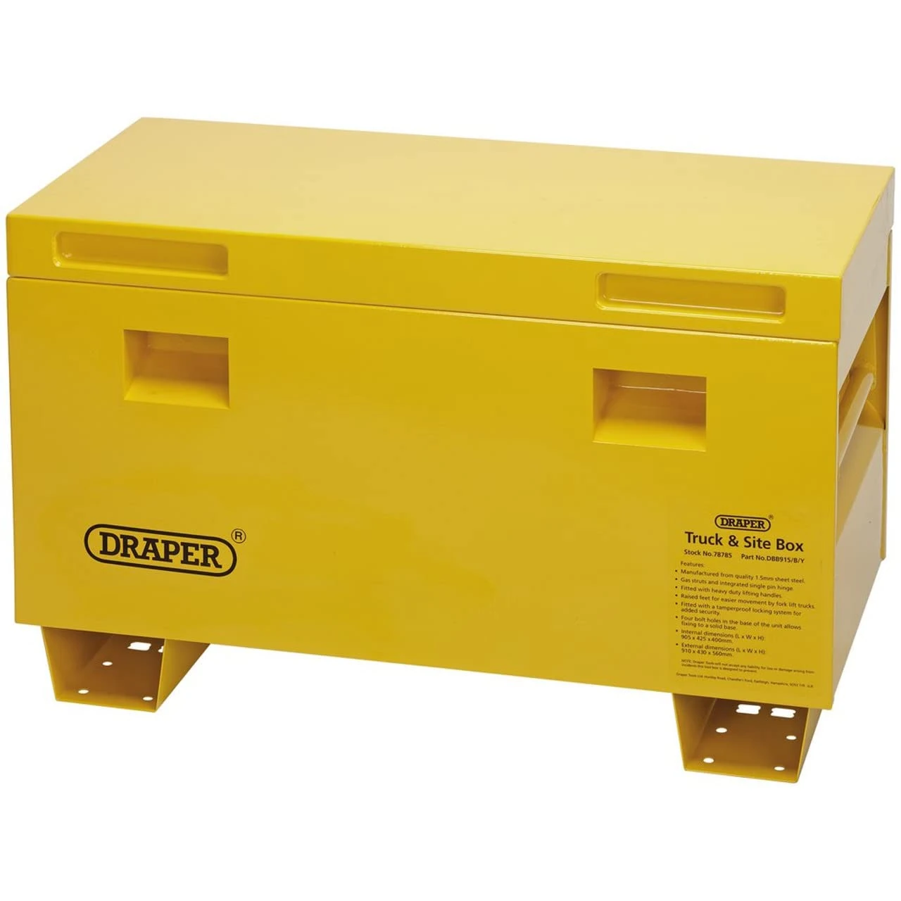 Draper 78787 Contractors Secure Storage Box, 78787/Yellow