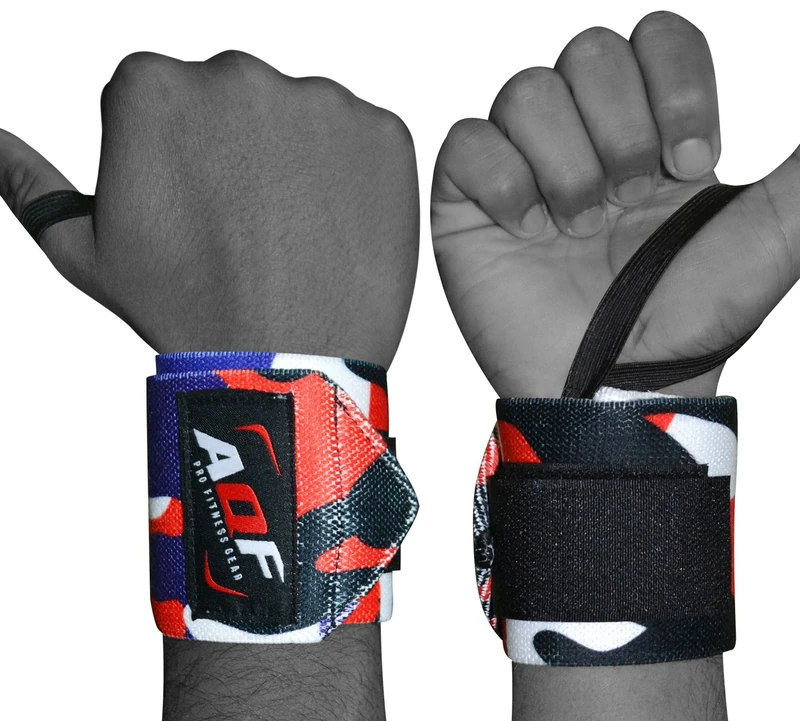 AQF Power Weight Lifting Wrist Wraps Supports Gym Training Fist Straps - Sold as Pair & One Size Fits All