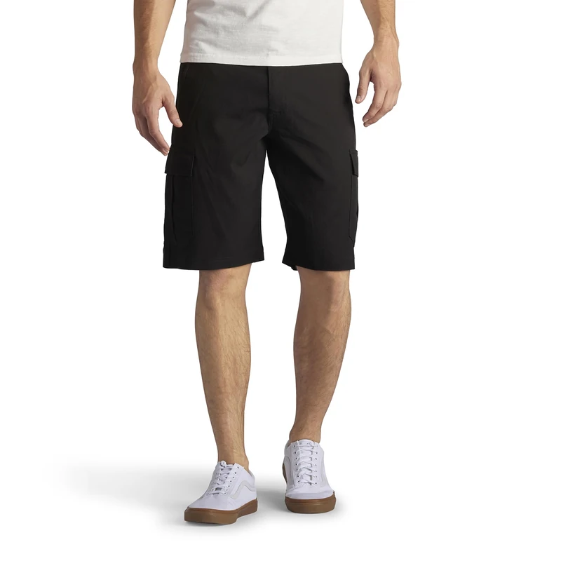 Lee Men's Big & Tall Performance Cargo Short, Black, 42