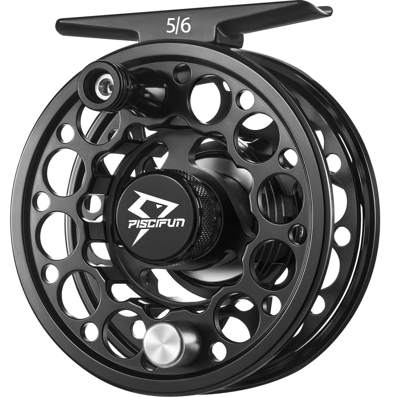 Piscifun Sword Fly Fishing Reel with CNC-machined Aluminum Alloy Body 5/6 Black