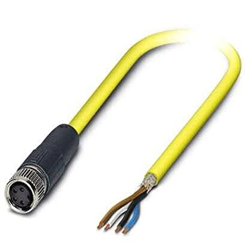 PHOENIX CONTACT SAC-4P-10.0-542/M8 FS SH BK Sensor/Actuator Cable 4-Pin Shielded 10 m Cable Length 111.100 g Yellow