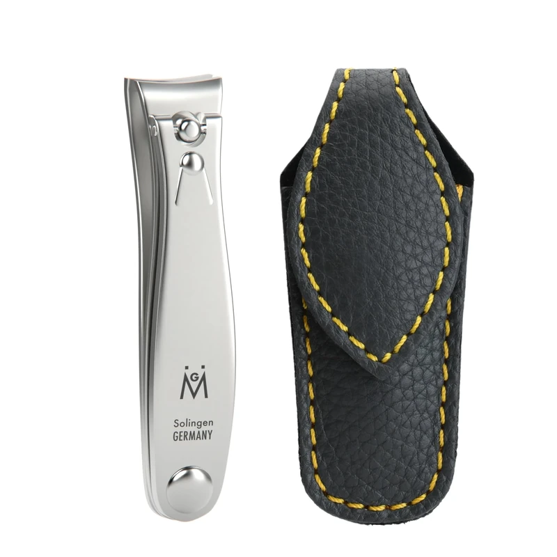 6cm Large Nail Clippers FINOX Surgical Stainless Steel Large Toe Nail Cutter German Nails Trimmer in Leather GERmanikure Solingen