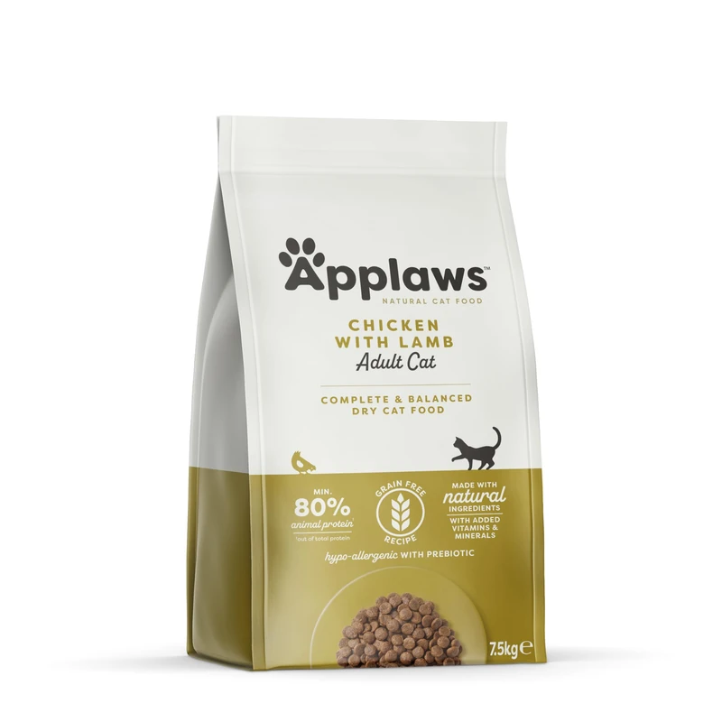 Applaws Complete and Grain Free Dry Adult Cat Food, Chicken with Lamb 7.5 kg Bag