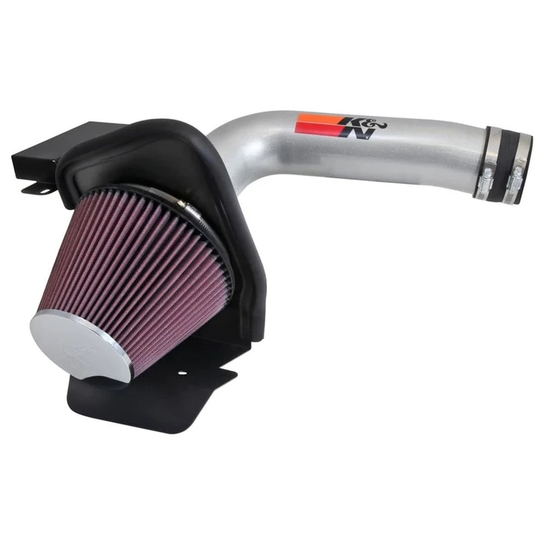 K&N High Performance Air Intake Kit Compatible with Ford Explorer 2.0/2.3L L4 2014-2017 - Silver (77-2587KS) Red