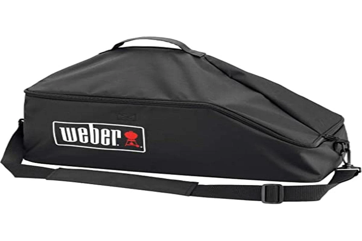 Weber Premium Carrying Bag for Go-Anywhere Grill – Adjustable Shoulder Strap, Breathable, UV and Water-Resistant, Wind and Weather Protection – Black (7160)