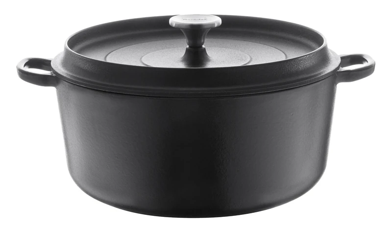 Berndes 034143 Cast Iron Roasting Pan with Cast Iron Lid, 2.7 Litre, 20 cm – Black