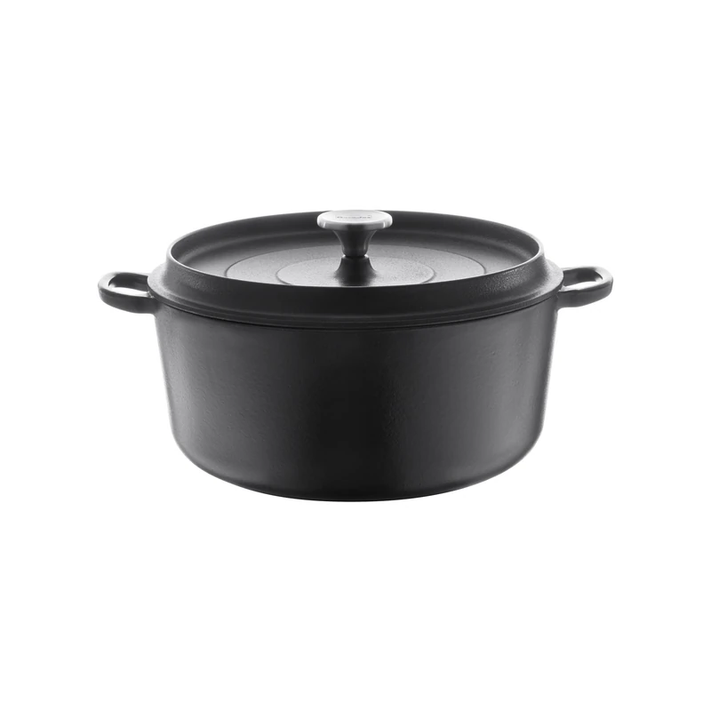 Berndes 034147 Cast Iron Roasting Pot with Lid, 28 cm, Black