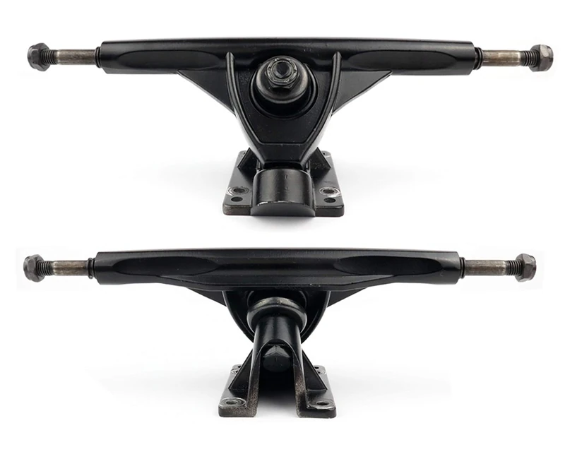VJ Longboard Skateboard Trucks, 7inch 178mm, 50º Bases, Reverse Kingpin for Downhill, Pintail and Freeride (Set of 2) (Black)