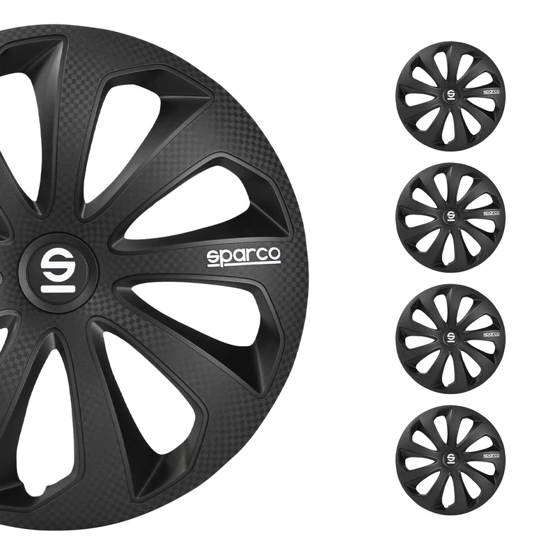 SPARCO SP 1474BKC Set Sparco wheel covers Sicilia 14-inch black/carbon