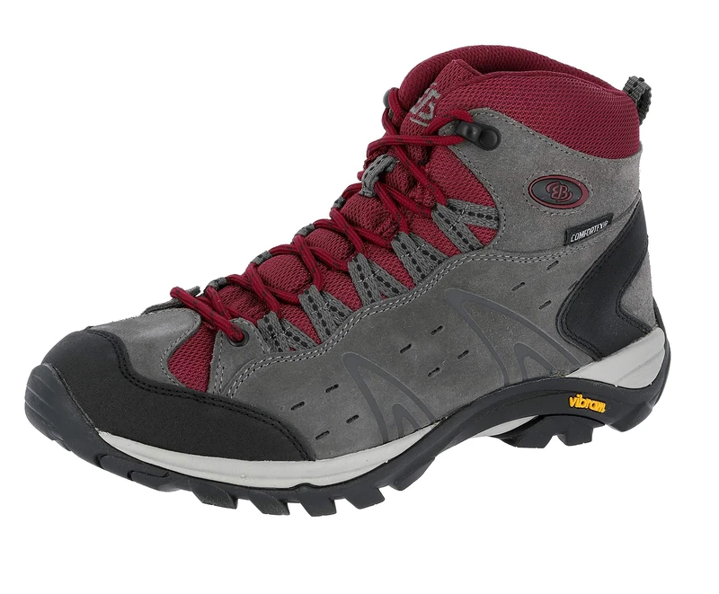 Brütting Unisex Adults' Mount Bona High High Rise Hiking Shoes, Grey/Bordeaux, 6 UK