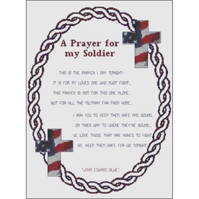 Cody Country A Prayer for My Soldier Cross Stitch Kit-18.5 x 14.25-inch 14 Count