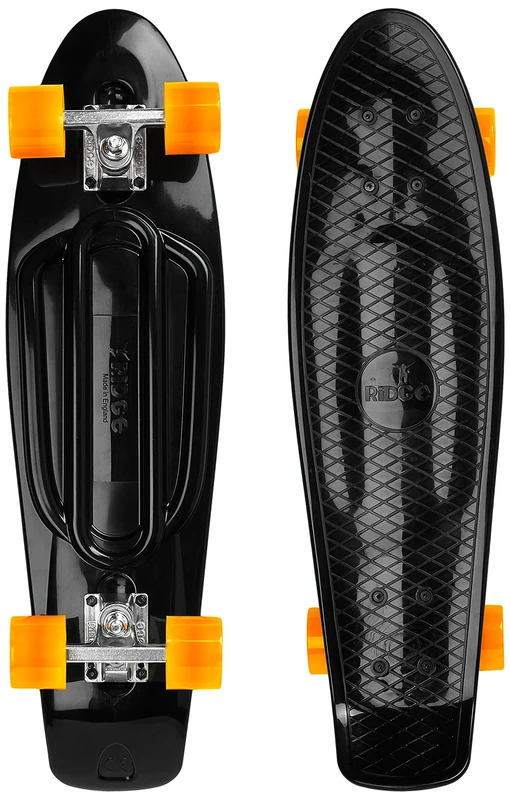 Ridge Skateboards, Recycled 27" Complete Nickel Mini Cruiser, UK made, black, 27 inches