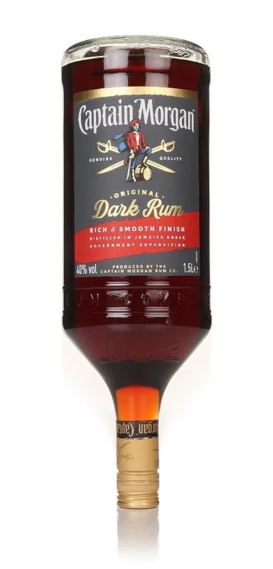 Captain Morgan Dark Rum | 40% vol | 1.5L | Aged & Blended from 5 Rums | Rich Caramel & Vanilla Notes | Complex Flavour | Caribbean Rum
