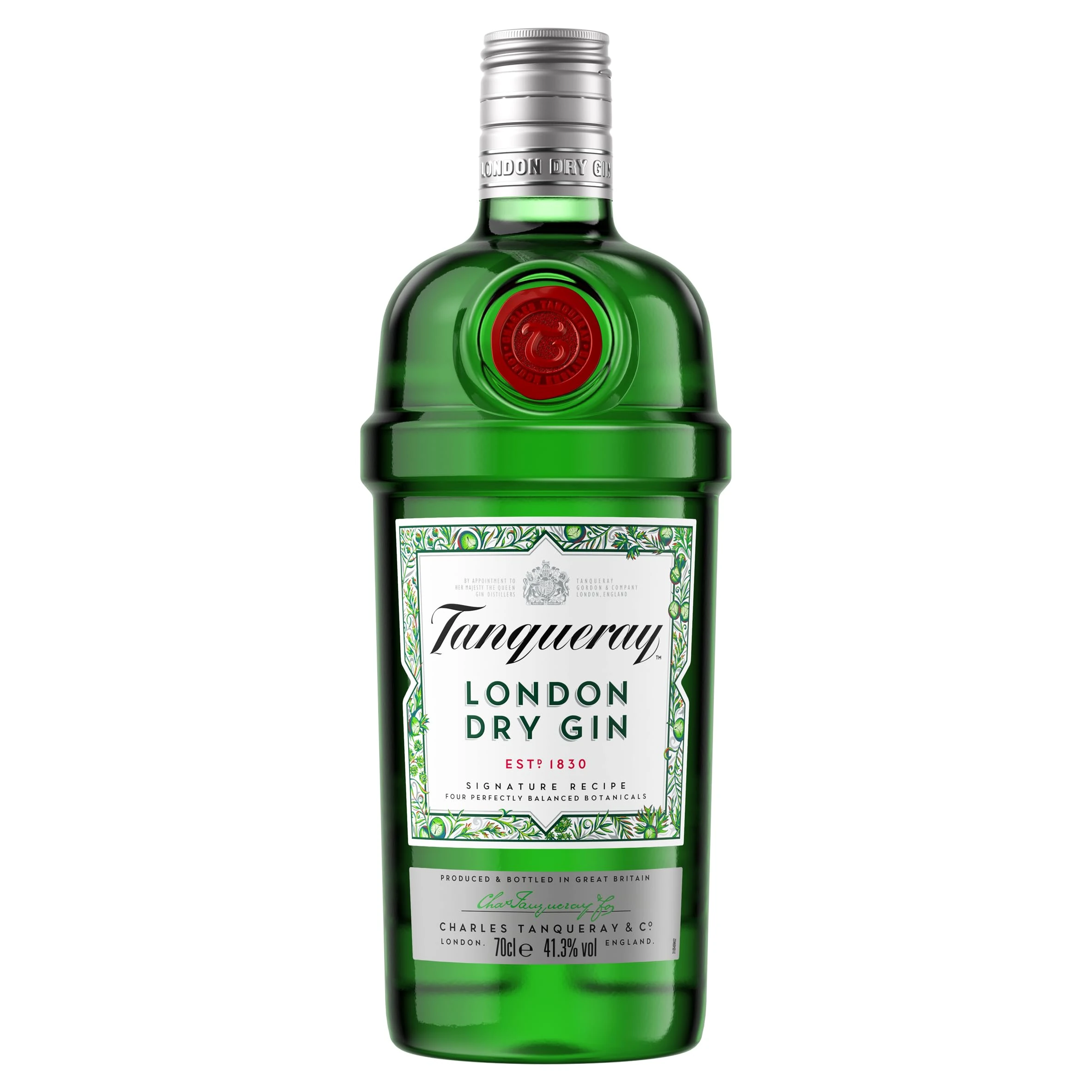 Tanqueray London Dry Gin | 41.3% vol | 70cl | Signature Recipe | Made with 4 Gin Botanicals | Enjoy with Ice & Tonic | Distilled 4 Times