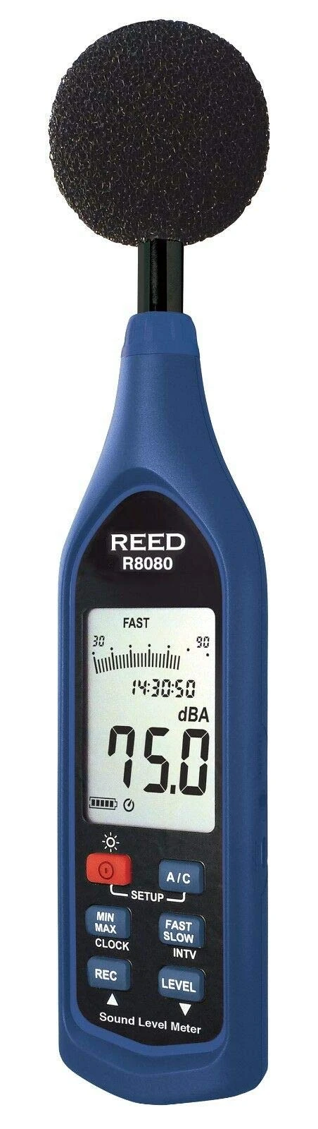 REED Instruments R8080 Sound Level Meter, Datalogger with Bargraph, 30 to 130 dB