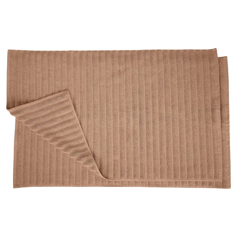 Superior Lined Bath Mat Set, 100 Percent Combed Cotton, Coffee, 22 x 35-Inch, 2-Piece