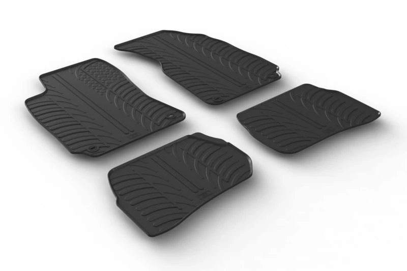 Gledring Rubber car mats set LHD compatible with Volkswagen Passat 3B/3BG 1996-2004 (T profile 4-pieces + mounting clips)