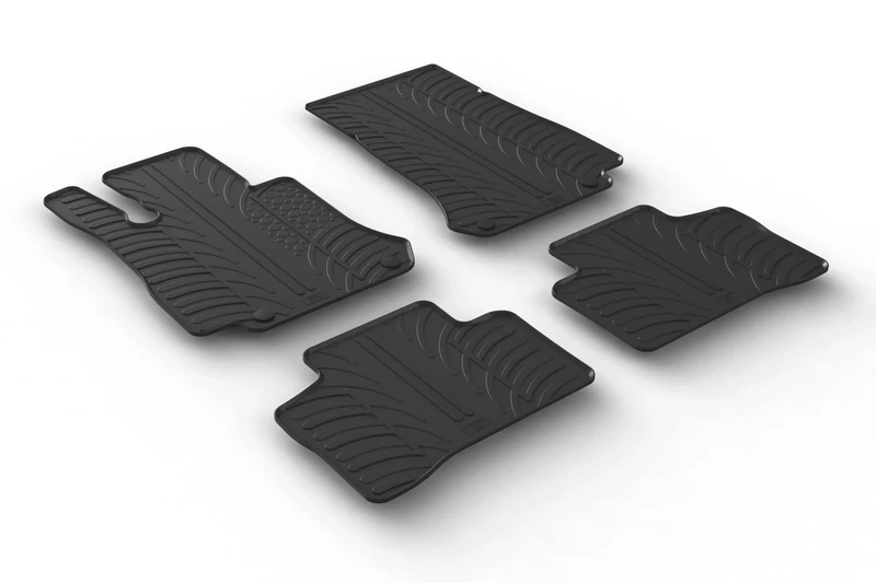 Gledring Rubber car mats set LHD compatible with Mercedes GLC X253 2015-2022 & GLC Coupe C253 2016-2022 (T profile 4-pieces + mounting clips)