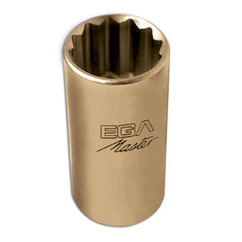 Ega Master 35528 - Socket Wrench 1" -1.3/16" Long Serie Non Sparking Cu-Be (12 Edges)