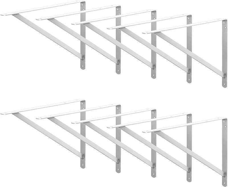 Decko 49149 Heavy Duty Shelf Bracket, 19.25-Inch by 12.50-Inch, White, 10-Pack