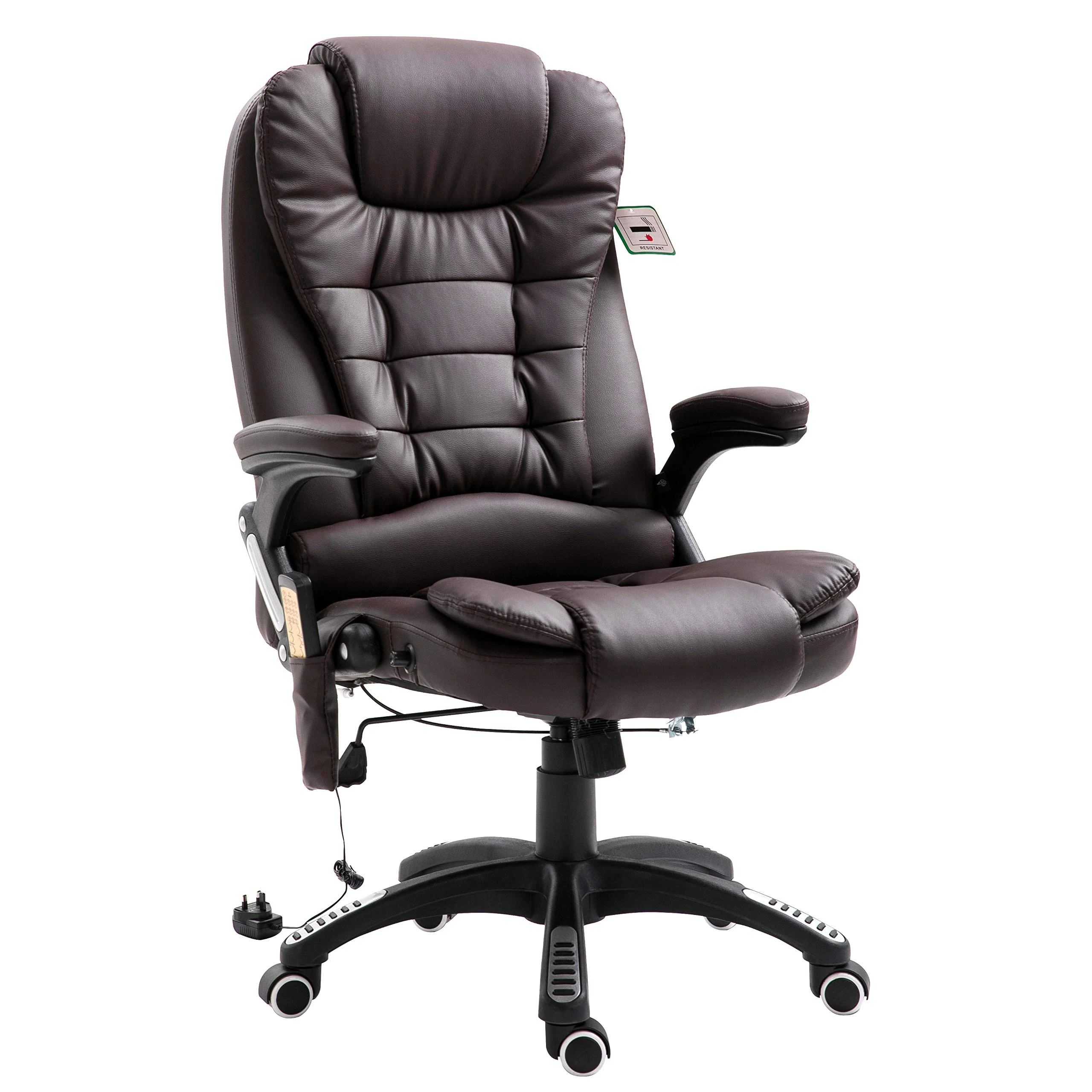 Cherry Tree Furniture Executive Recline Extra Padded Office Chair (Massage, Brown PU)