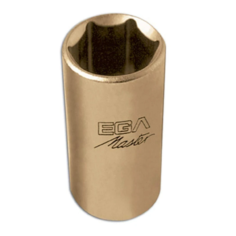 Ega Master 78792 - Socket Wrench 1/4" - 3/8" Long Serie Non Sparking Al-Bron (6 Edges)