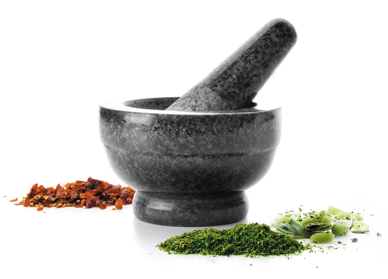 Lacor 60512 Granite Mortar And Pestle, 12 x 8 cm, Black
