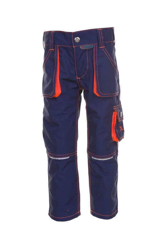 Planam 6111122 Size 122/128 "Junior" Trousers - Marine Blue/Orange