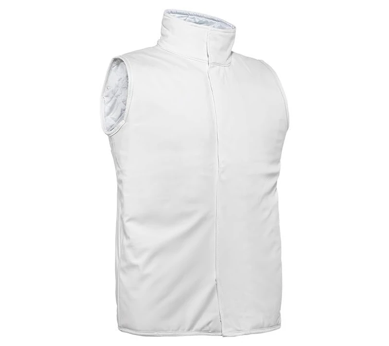 Juba Vest with Pocketless Design, 100% PU Coated Polyester, White, Size M - Image 1