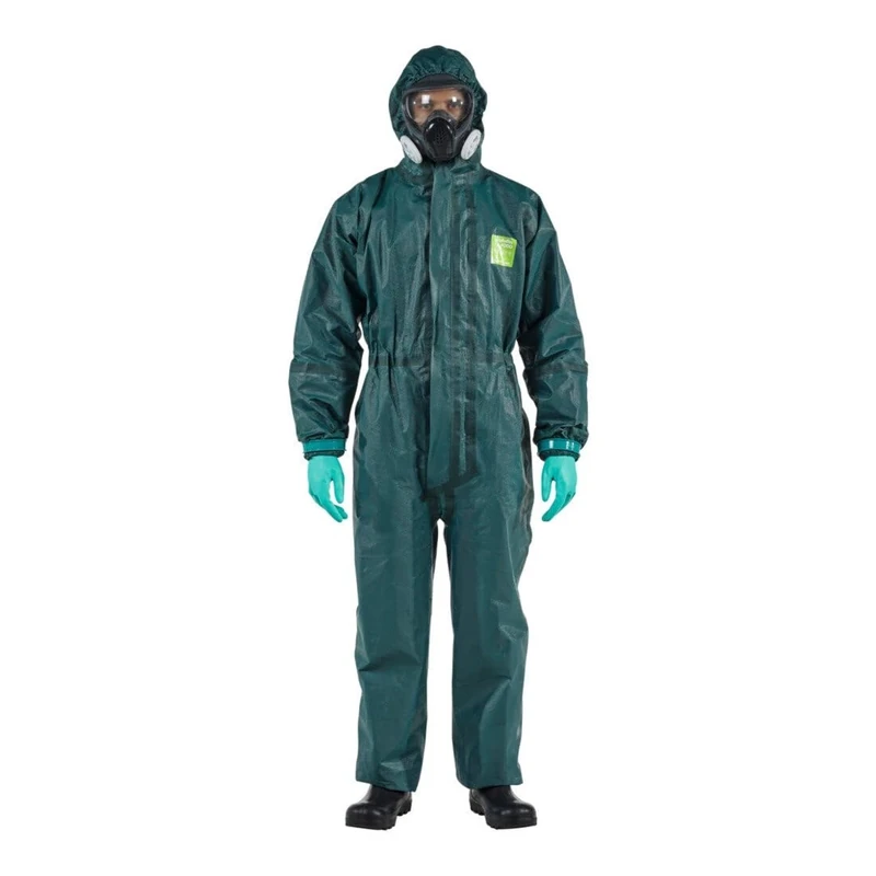 Ansell AlphaTec 4000 Ultrasonically Welded & Taped Model 111, Chemical Protective Suits (Type 3/4), Green, Size 4 (L), 1 piece