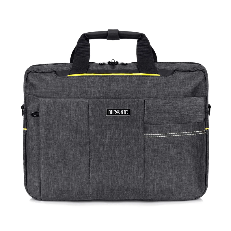 Duronic LB14 Messenger Bag Water Resistant Nylon Crossbody Shoulder Bags for Men & Women, 15.6” Laptop Sleeve, Business Travel Hand Cabin Bag, Work, School, Gym, Over the Shoulder Side Bags, Grey