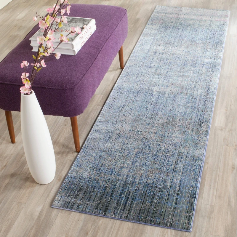 Safavieh Metro-Mod Indoor Woven Runner Area Rug, Mystique Collection, MYS920, in Blue / Multi, 69 X 244 cm for Living Room, Bedroom or Any Indoor Space