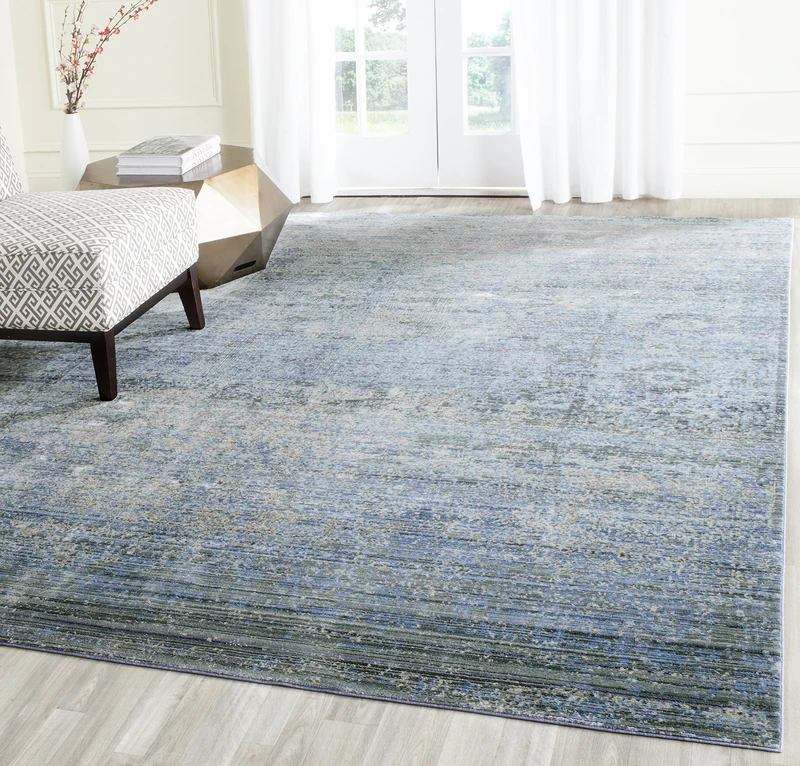 Safavieh Metro-Mod Indoor Woven Rectangle Area Rug, Mystique Collection, MYS920, in Blue / Multi, 91 X 152 cm for Living Room, Bedroom or Any Indoor Space - Image 1