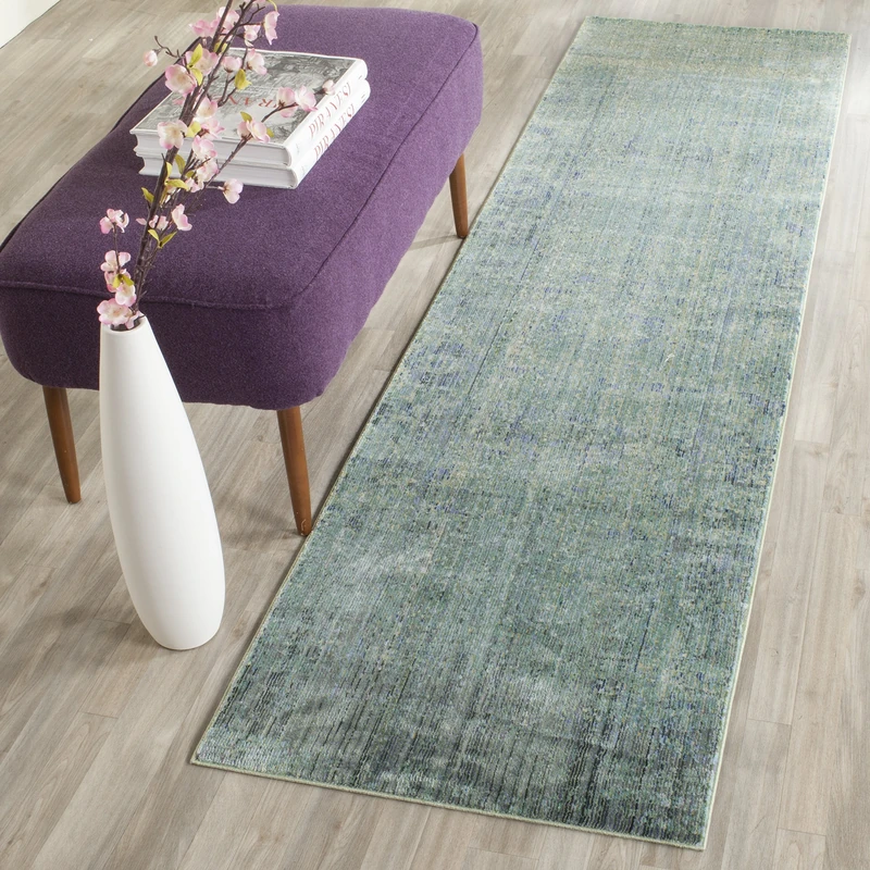 Safavieh Metro-Mod Indoor Woven Runner Area Rug, Mystique Collection, MYS920, in Green / Multi, 69 X 244 cm for Living Room, Bedroom or Any Indoor Space