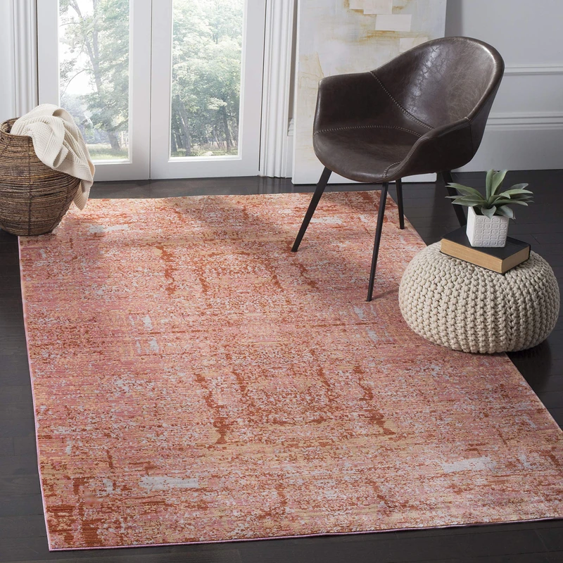 Safavieh Metro-Mod Indoor Woven Rectangle Area Rug, Mystique Collection, MYS971, in Rose / Multi, 91 X 152 cm for Living Room, Bedroom or Any Indoor Space - Image 1
