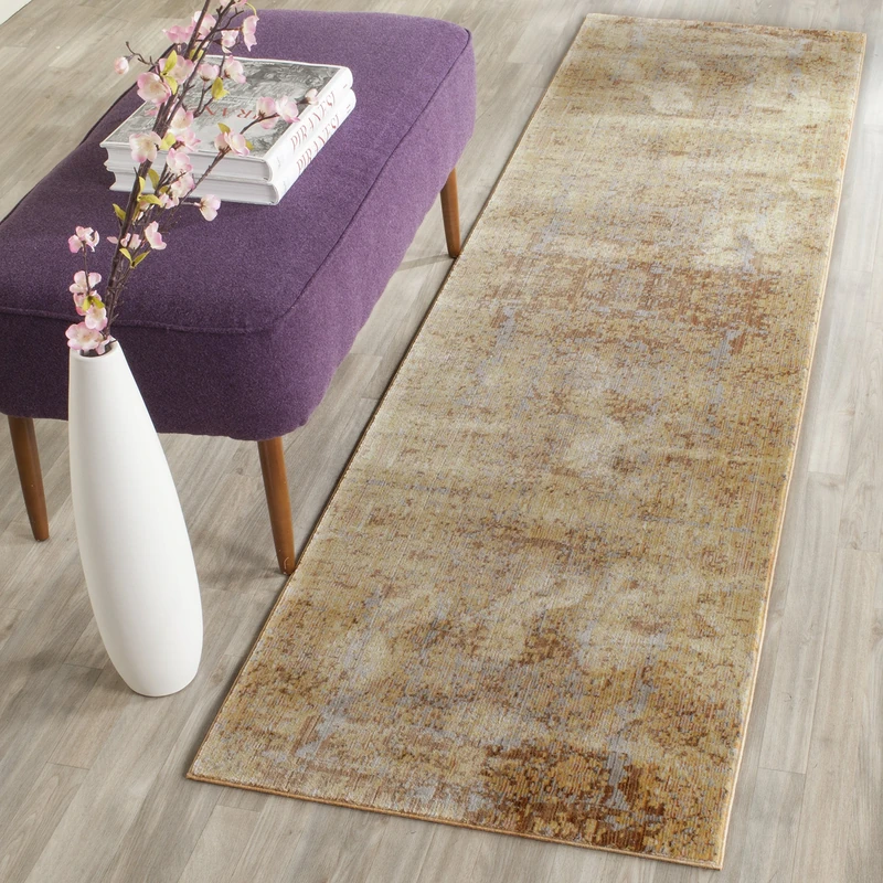 Safavieh Metro-Mod Indoor Woven Runner Area Rug, Mystique Collection, MYS971, in Gold / Multi, 69 X 244 cm for Living Room, Bedroom or Any Indoor Space