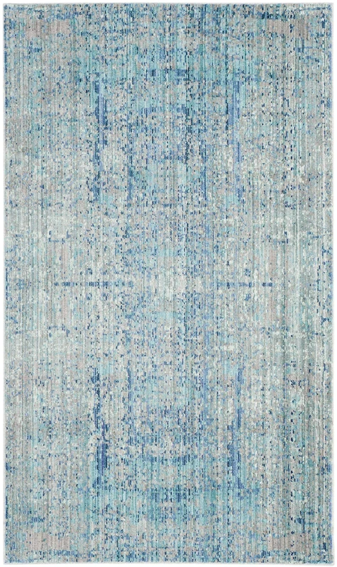 Safavieh Metro-Mod Indoor Woven Rectangle Area Rug, Mystique Collection, MYS971, in Light Blue / Multi, 91 X 152 cm for Living Room, Bedroom or Any Indoor Space