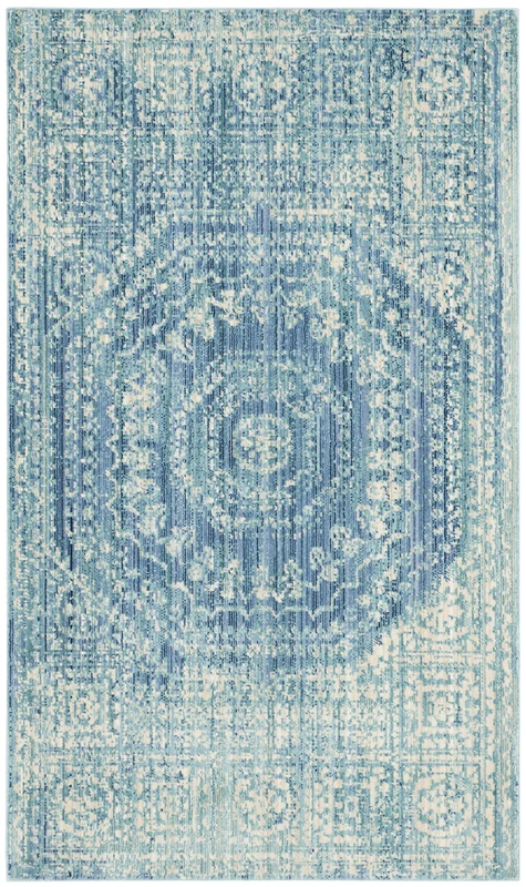 Safavieh Craft Art-Inspired Indoor Woven Rectangle Area Rug, Valencia Collection, VAL205, in Blue / Multi, 91 X 152 cm for Living Room, Bedroom or Any Indoor Space