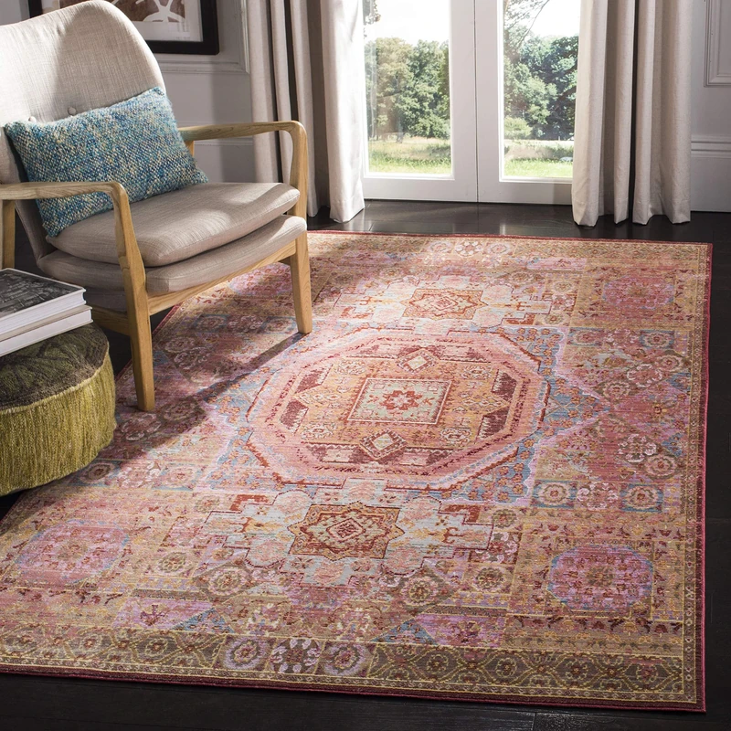 Safavieh Craft Art-Inspired Indoor Woven Rectangle Area Rug, Valencia Collection, VAL216, in Multi, 152 X 244 cm for Living Room, Bedroom or Any Indoor Space