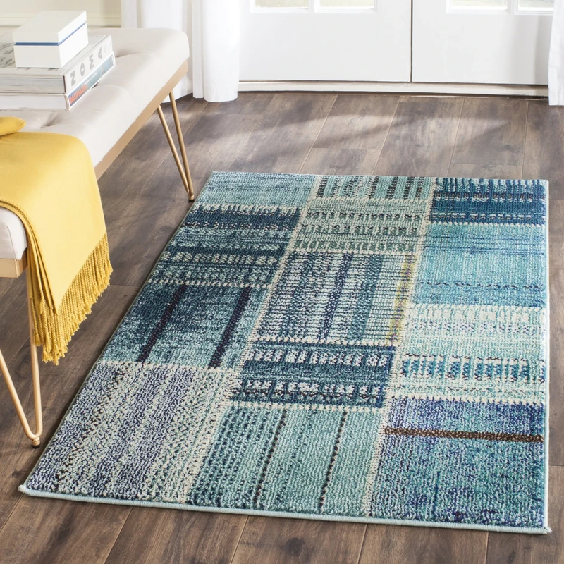 SAFAVIEH Boho Chic Teppich für Wohnzimmer, Esszimmer, Schlafzimmer - Monaco Collection, Kurzer Flor, Multi, 91 X 152 cm