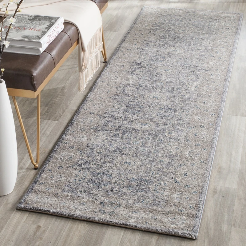 Safavieh Thea Woven Area Rug, Synthetic, Light Grey/Beige, 66 x 243 x 0.63500000000000001 cm