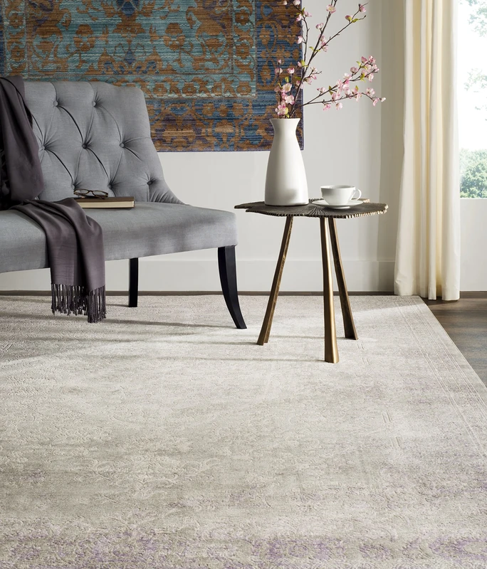 Safavieh Glam Indoor Woven Rectangle Area Rug, Passion Collection, PAS402, in Grey / Lavender, 122 X 170 cm for Living Room, Bedroom or Any Indoor Space