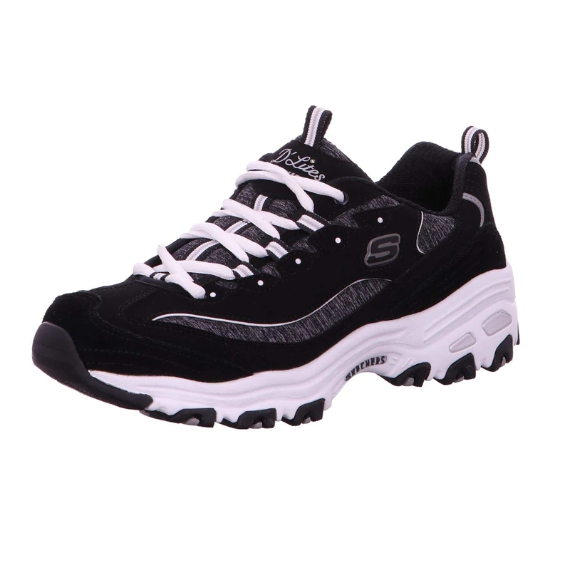 Skechers Women's 11936 Trainers, Black Black White, 4.5 UK