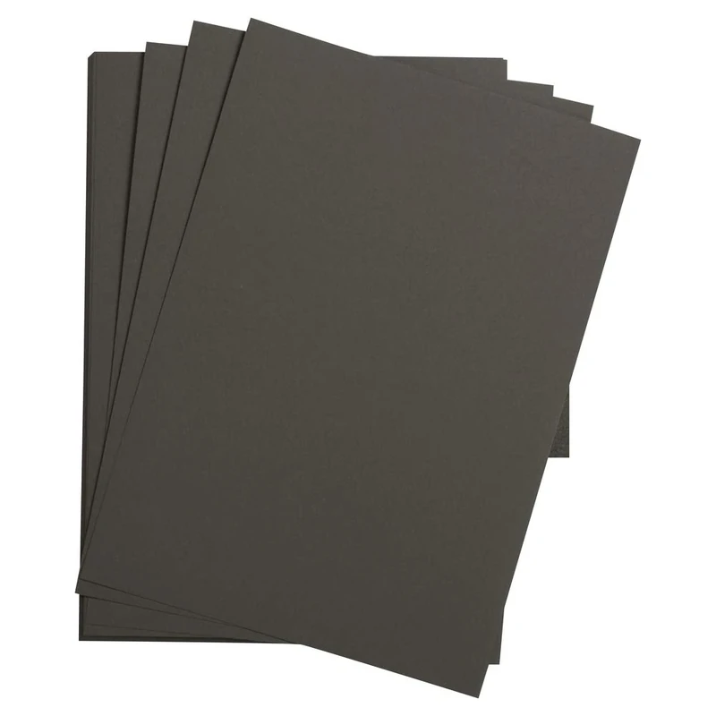Clairefontaine - Ref 37600C - Etival Coloured Grained Drawing Paper (Pack of 250 Sheets) - 50 x 65cm - 160gsm Cellulose Art Paper - Anthracite - Acid Free, pH Neutral