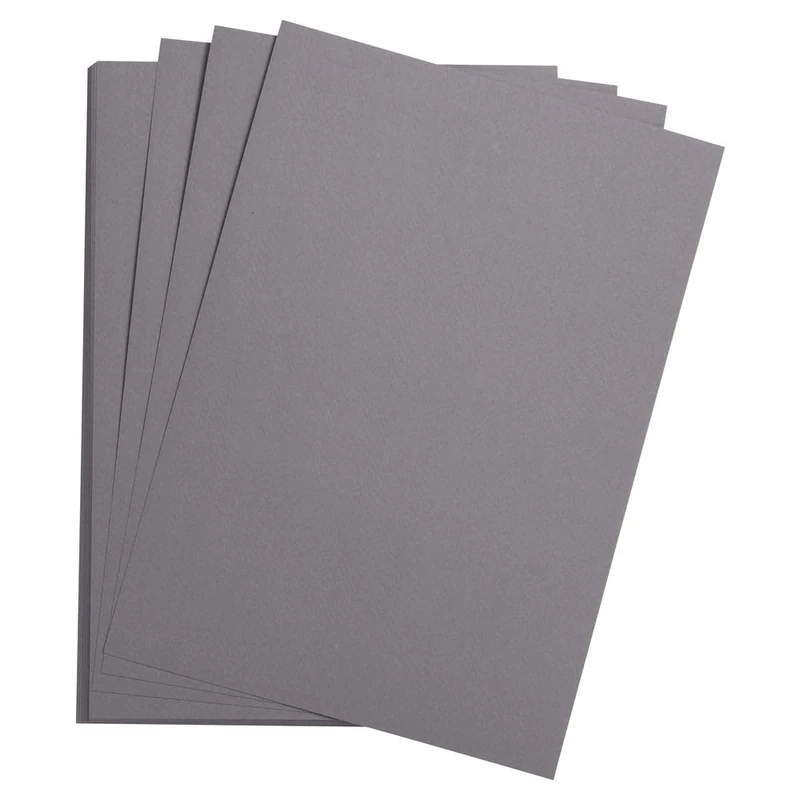 Clairefontaine - Ref 37680C - Etival Coloured Grained Drawing Paper (Pack of 250 Sheets) - 50 x 65cm - 160gsm Cellulose Art Paper - Dark Grey - Acid Free, pH Neutral