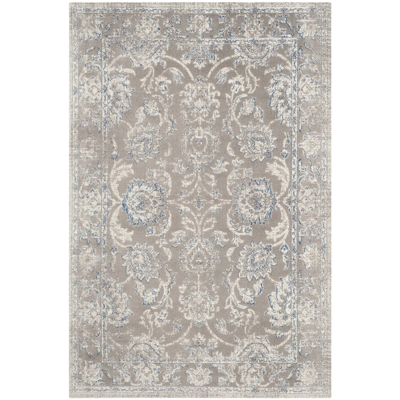 Safavieh Traditional Rug for Living Room, Dining Room, Bedroom - Patina Collection, Short Pile, in Taupe and Blue, 91 X 152 cm